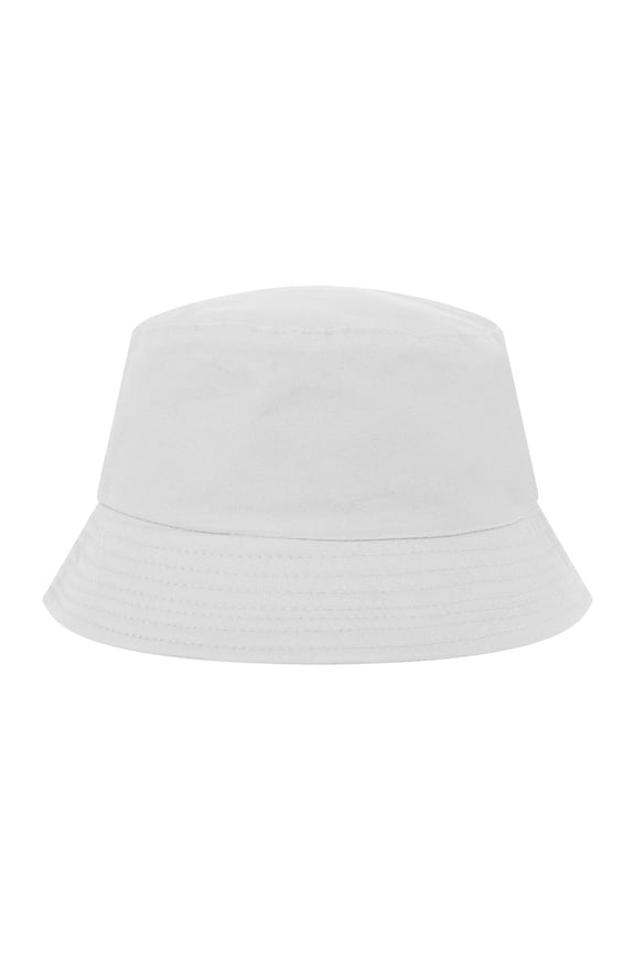 Blank Cotton Bucket Hat Fishing Hunting Hat Unisex Summer Outdoor Cap-White