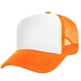 thumbnail image 1 of Toptie Blank Kids 5 Panel Mesh Trucker Cap Foam Front Snapback for Boys Girls Baseball Cap-Orange/White, 1 of 8