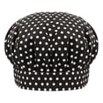 thumbnail image 1 of Toptie Chef Hat for Kid & Adult, Cotton Elastic Adjustable Kitchen Cooking Baking Hat-Black Dot-L, 1 of 6