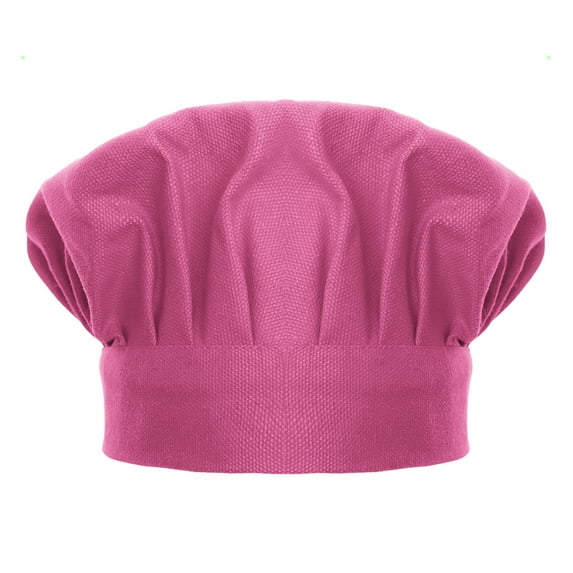Toptie Chef Hat for Kid & Adult, Cotton Elastic Adjustable Kitchen Cooking Baking Hat-Hot Pink-M