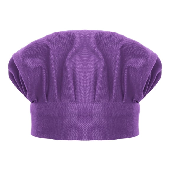 Toptie Chef Hat for Kid & Adult, Cotton Elastic Adjustable Kitchen Cooking Baking Hat-Purple-L