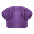 thumbnail image 1 of Toptie Chef Hat for Kid & Adult, Cotton Elastic Adjustable Kitchen Cooking Baking Hat-Purple-S, 1 of 6