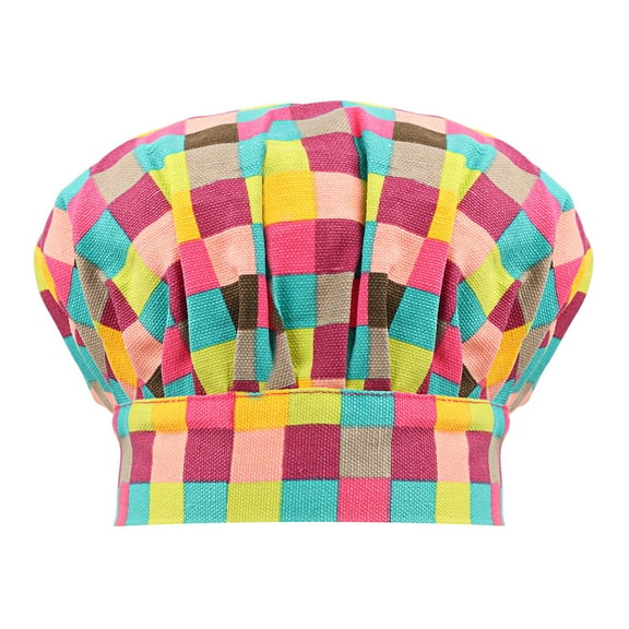 Toptie Chef Hat for Kid & Adult, Cotton Elastic Adjustable Kitchen Cooking Baking Hat-Red Dot-S