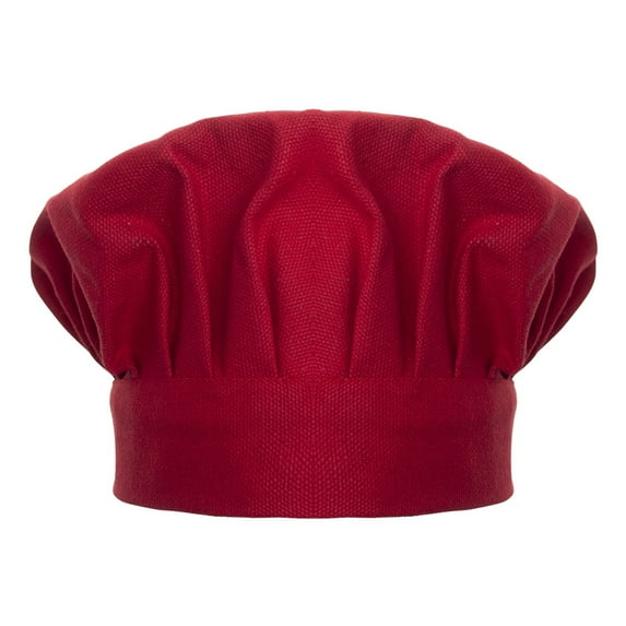 Toptie Chef Hat for Kid & Adult, Cotton Elastic Adjustable Kitchen Cooking Baking Hat-Red-M