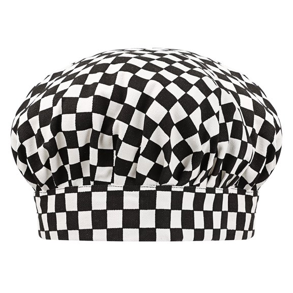 Toptie Chef Hat for Kid & Adult, Cotton Elastic Adjustable Kitchen Cooking Baking Hat-Shepherd Check-S