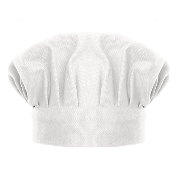 Toptie Chef Hat for Kid & Adult, Cotton Elastic Adjustable Kitchen Cooking Baking Hat-White-L
