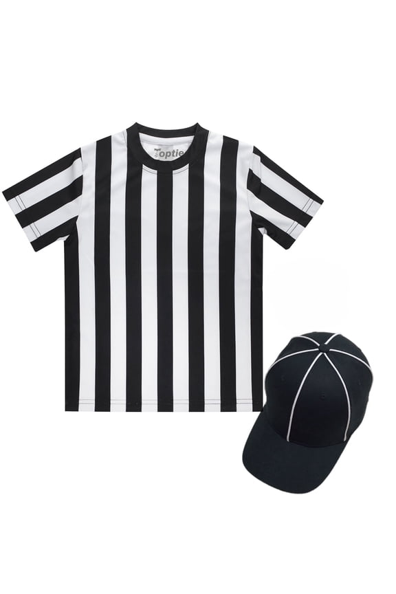Children's Referee Shirt Set, Sports Football Shirt, Umpire Hat-2XS