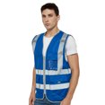 thumbnail image 1 of Toptie Class 2 High Visibility Zipper Front Safety Vest With 9 Pockets and Reflective Strips, Meets ANSI/ISEA Standards, 1 of 7
