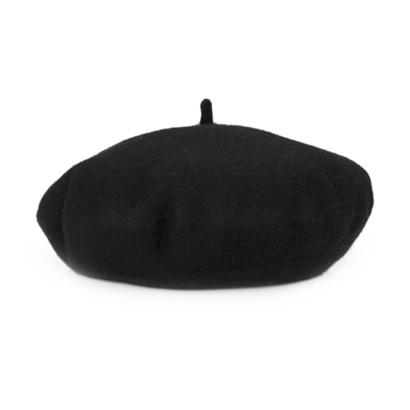 Toptie Classic 80% Wool French Beret Artist Hat for Women-Black