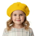 thumbnail image 1 of Toptie Classic Kids' Wool French Warm Beret Girl's Artist Hat, 9.5 inches Diameter-Yellow, 1 of 8