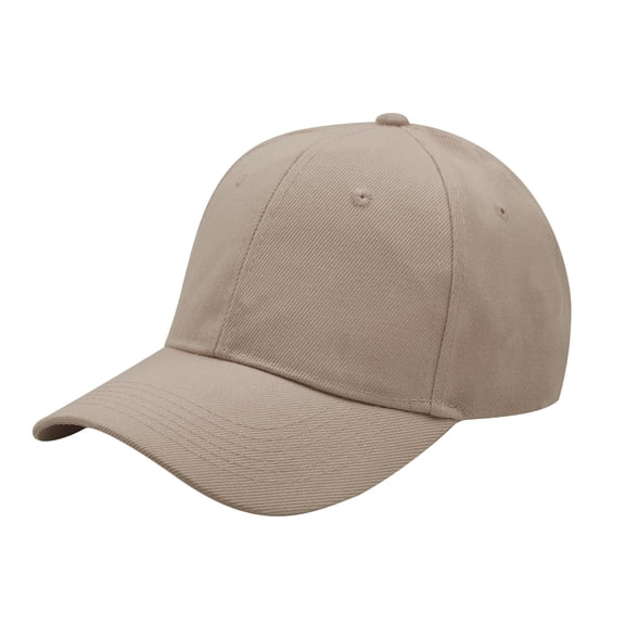 Toptie Classic Plain Baseball Cap Unisex 6 Panel Cap Sports Outdoor Mid Profile Cap-Khaki