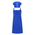 thumbnail image 1 of Toptie Cotton Canvas Adjustable Apron Chef Hat Set for Men and Women-Blue-L, 1 of 8