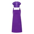 thumbnail image 1 of Toptie Cotton Canvas Adjustable Apron Chef Hat Set for Men and Women-Purple-L, 1 of 8