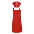 thumbnail image 1 of Toptie Cotton Canvas Adjustable Apron Chef Hat Set for Men and Women-Red-L, 1 of 7