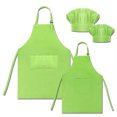 thumbnail image 1 of Toptie Cotton Canvas Kid & Parent Cooking Aprons and Chef Hat Set, 1 of 7