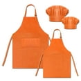 thumbnail image 1 of Toptie Cotton Canvas Kid & Parent Cooking Aprons and Chef Hat Set, 1 of 7