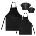 thumbnail image 1 of Toptie Cotton Canvas Kid & Parent Cooking Aprons and Chef Hat Set, 1 of 7