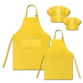 thumbnail image 1 of Toptie Cotton Canvas Kid & Parent Cooking Aprons and Chef Hat Set, 1 of 7