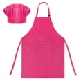 thumbnail image 1 of Toptie Cotton Canvas Kids Cooking Aprons and Chef Hat Set, 1 of 8