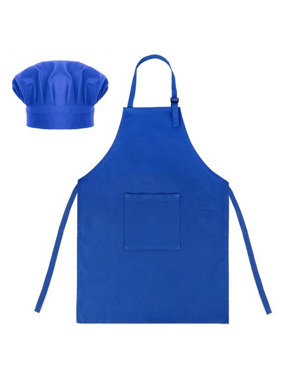Cotton Canvas Kids Cooking Aprons and Chef Hat Set