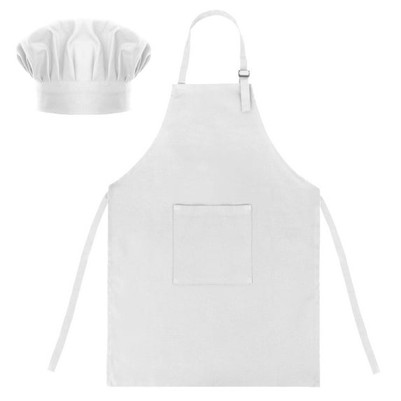 Toptie Cotton Canvas Kids Cooking Aprons and Chef Hat Set