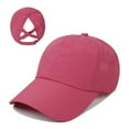 thumbnail image 1 of Toptie Criss Cross Ponytail Baseball Cap Mesh Quick-Dry Mesh Cooling Ponytail Hat for Women Outdoor Sports-Hot Pink, 1 of 8