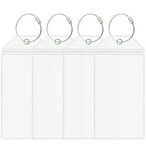 Toptie Cruise Luggage Tags Set Clear Waterproof Tag Holder Zip Seal and Steel Loops-4 pack