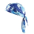 thumbnail image 1 of Toptie Do Rag Cooling Cycling Skull Cap Headwrap Helmet Liner Pirate Beanie Hat-Digital Blue, 1 of 8