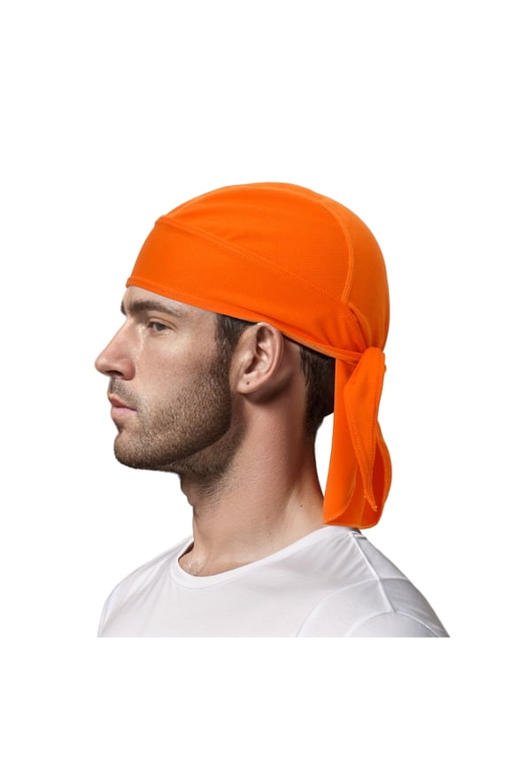 Do Rag Cycling Pirate Hat Cooling Helmet Liner Skull Cap Headwear-Orange