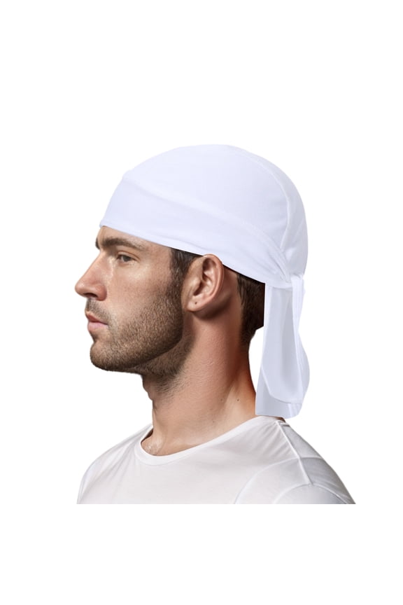 Do Rag Cycling Pirate Hat Cooling Helmet Liner Skull Cap Headwear-White