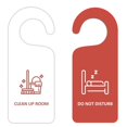 thumbnail image 1 of Toptie Door Hanger Sign Do Not Disturb Knob Sign Clean Up Room Door Knob Hanger Sign for Hotel Office, Double Sided, Red&White-Red/White, 1 of 3