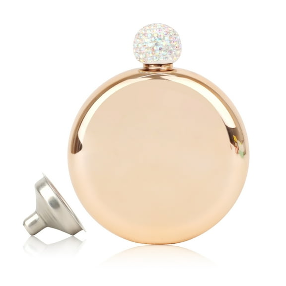 Toptie Drinking Flask for women, 5OZ Rosegold Stainless Steel Hidden Alcohol Flask for Wedding Bride