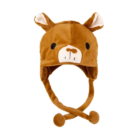 Toptie Halloween Animal Cosplay Hat With Ear Flap, Furry Animal Hood Cap, Alpaca Penguin Squirrel White Sheep-Alpaca