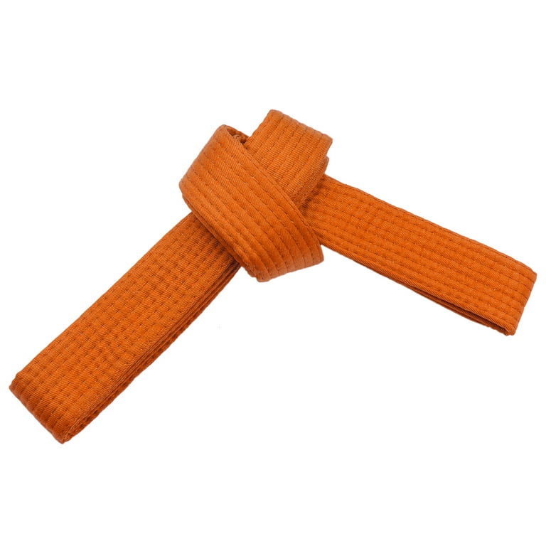 Toptie Karate TaeKwonDo Belt, Martial Arts Double Wrap Solid Rank Belt-Orange-Size  0 