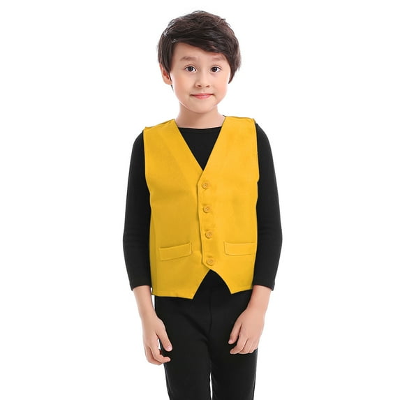 Toptie Kid Vest Volunteer Activity Waistcoat Party Costume Vests - YELLOW