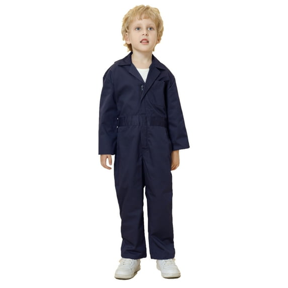 Toptie Kid's Coverall for Boys Mechanic Christmas Halloween Suit Costume Flight Suit-Navy-9/10Y