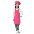 thumbnail image 1 of TOPTIE Kids Apron and Chef Hat Set, Adjustable Cotton Child Cooking Kitchen Apron, S-XXL-Hot Pink-XL, 1 of 6