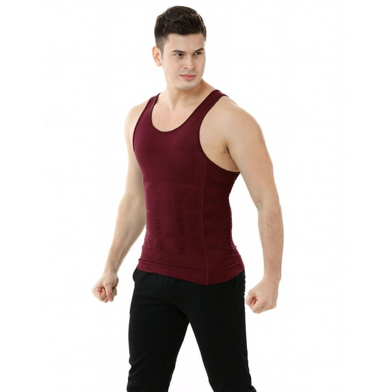 Toptie Men Slimming Body Shaper Compression Shirt Shapewear Sculpting Vest Muscle Tank