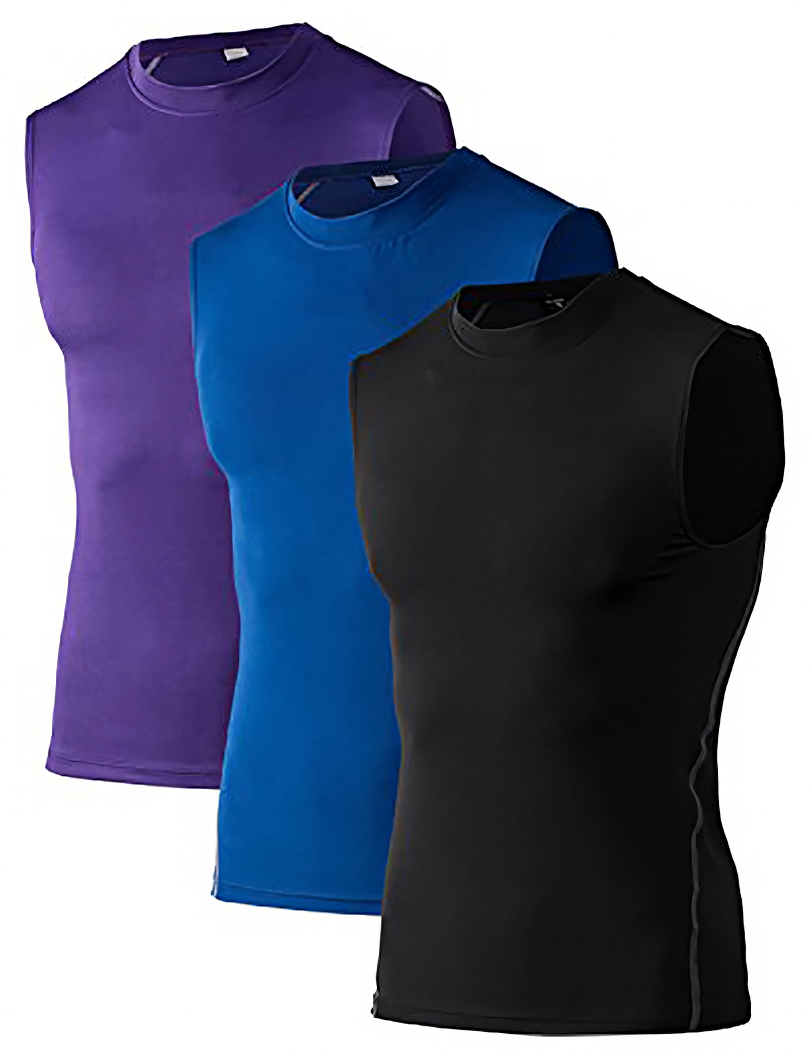 Toptie Men's 3 Pack Workout Tank Top, Compression Shirts Sleeveless ...