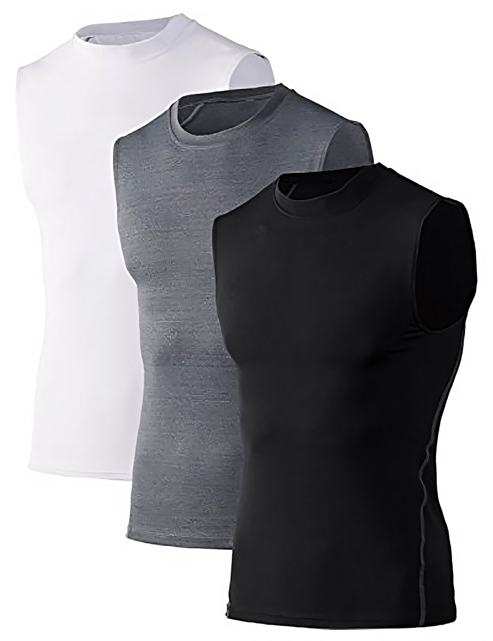 Toptie Men's 3 Pack Workout Tank Top, Compression Shirts Sleeveless ...