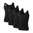 thumbnail image 1 of Toptie Men's 4 Pack Slimming Body Shaper Vest Compression Shirt Sleeveless Shapewear Workout Tank, 1 of 8