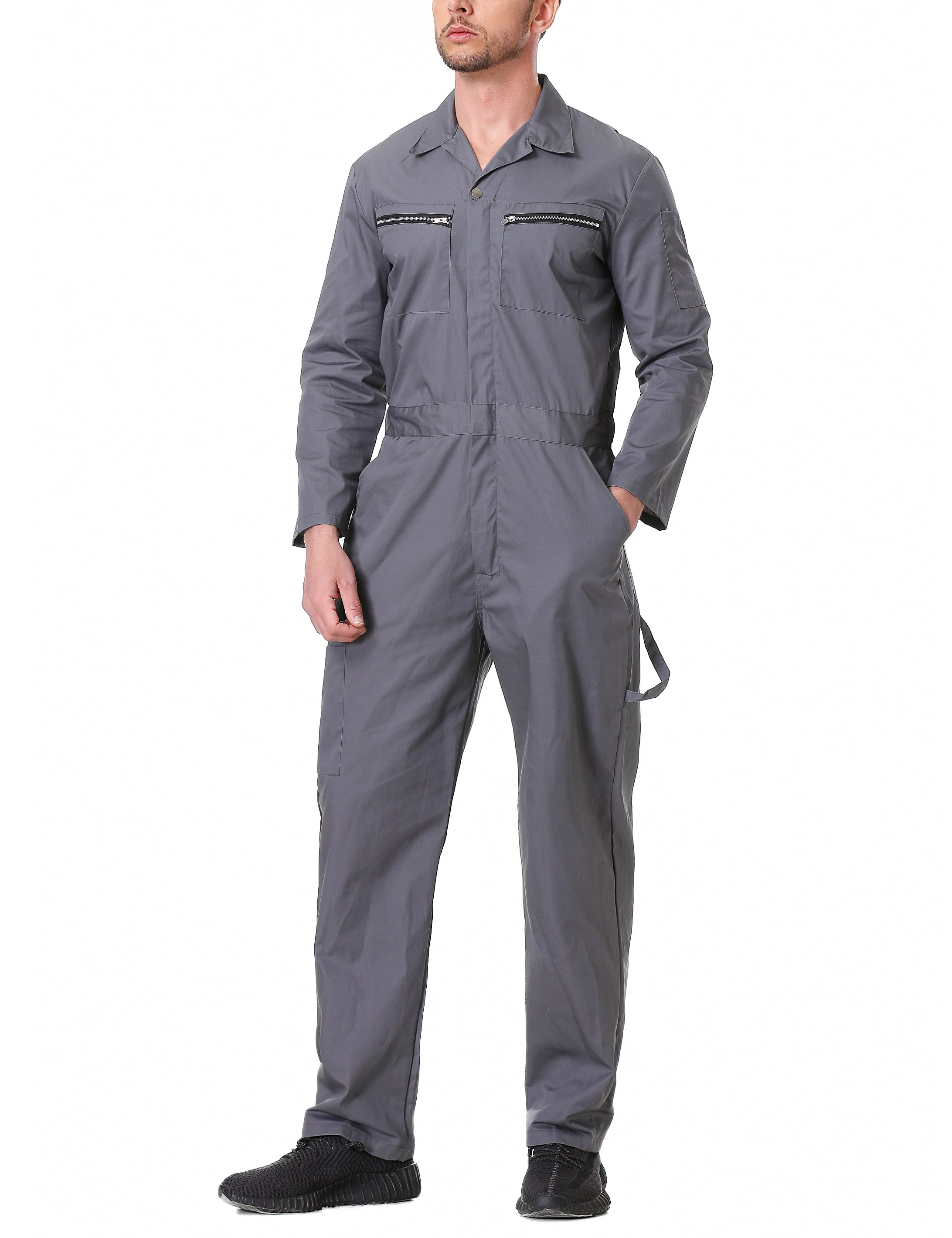 Toptie Men's Action Back Coverall with Zipper Pockets