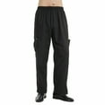 thumbnail image 1 of TOPTIE Men's Black Baggy Chef Pant Elastic Waist with Pockets Restaurant Work Pants, 1 of 6