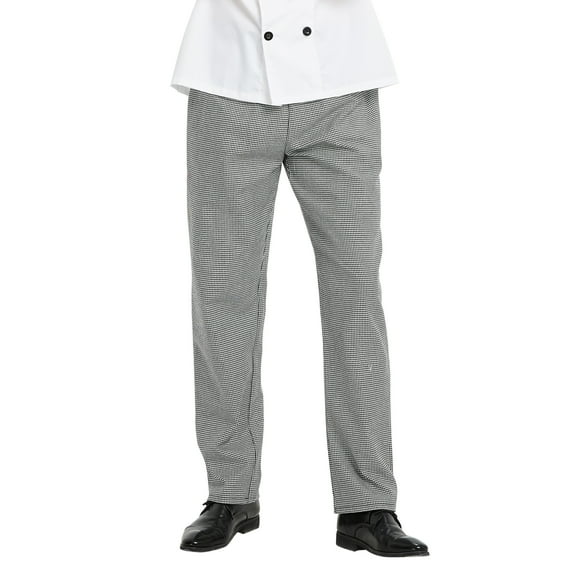 Men's Black Houndstooth Cargo Style Kitchen Work Chef Pant