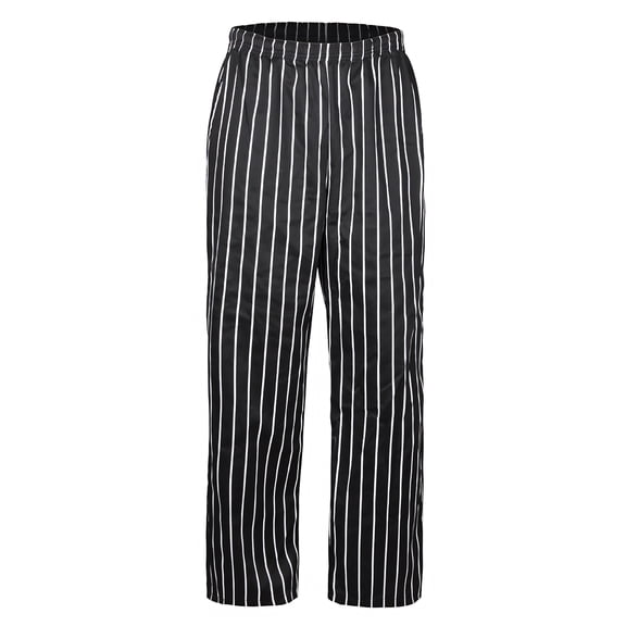 TOPTIE Men's Black Stripe Cargo Style Kitchen Work Chef Pant
