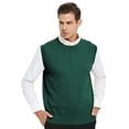 thumbnail image 1 of Toptie Men's Business Sweater Vest Cotton Jumper Top-Green-S, 1 of 7