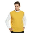 thumbnail image 1 of Toptie Men's Business Sweater Vest Cotton Jumper Top-Yellow-L, 1 of 7