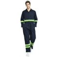 thumbnail image 1 of TOPTIE Men\'s Work Coverall High Visibility Coverall with Reflective Trim-Navy-3XL Regular, 1 of 6