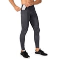 thumbnail image 1 of Toptie Men's Compression Pants, Zipper Pocket Sports Leggings, Base Layer Workout Pants-Grey-2XL, 1 of 6