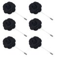thumbnail image 1 of Toptie Men's Lapel Flower Pin Rose for Wedding Boutonniere Stick (Pack of 6)-Black-Pack of 6, 1 of 7